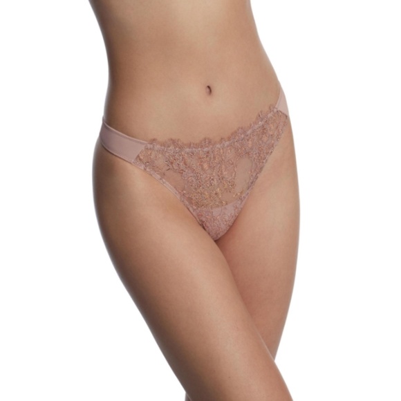 Skarlett Blue Women's Entice Front Lace Thong - Romance/rose Gold Siez M NEW - Picture 2 of 4
